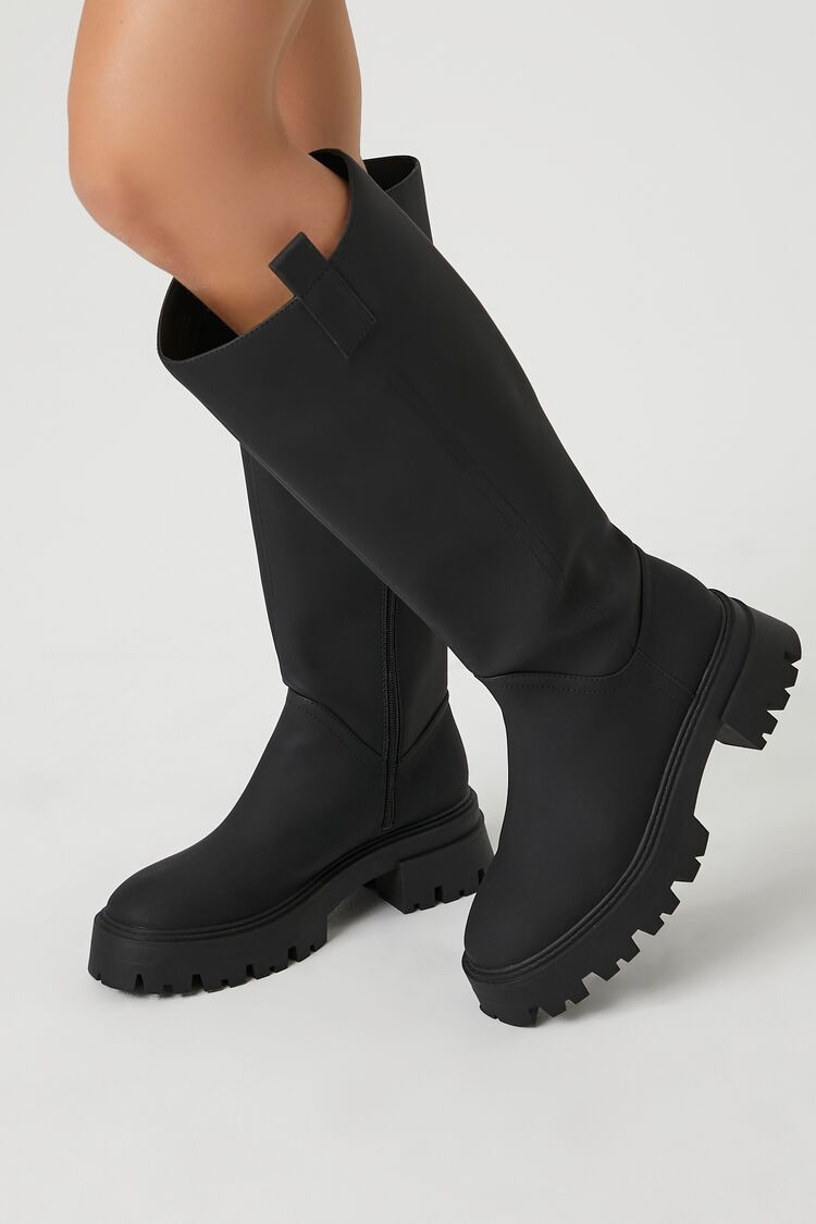 Faux Leather Lug-Sole Boots | Forever 21
