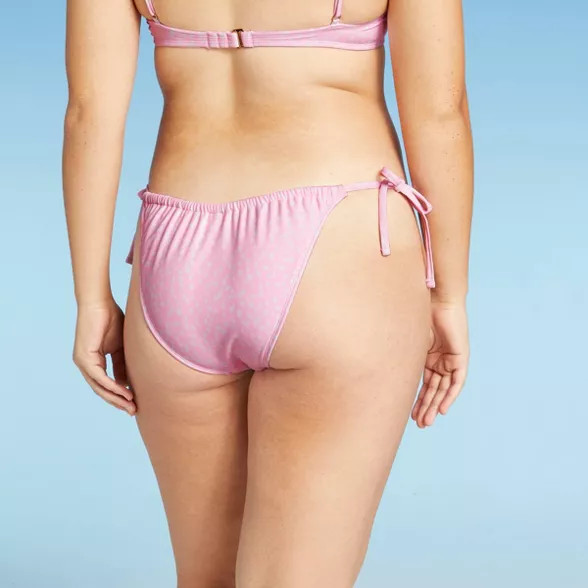 Juniors' Shirred Side-Tie High Leg Scoop Bikini Bottom - Xhilaration™ | Target