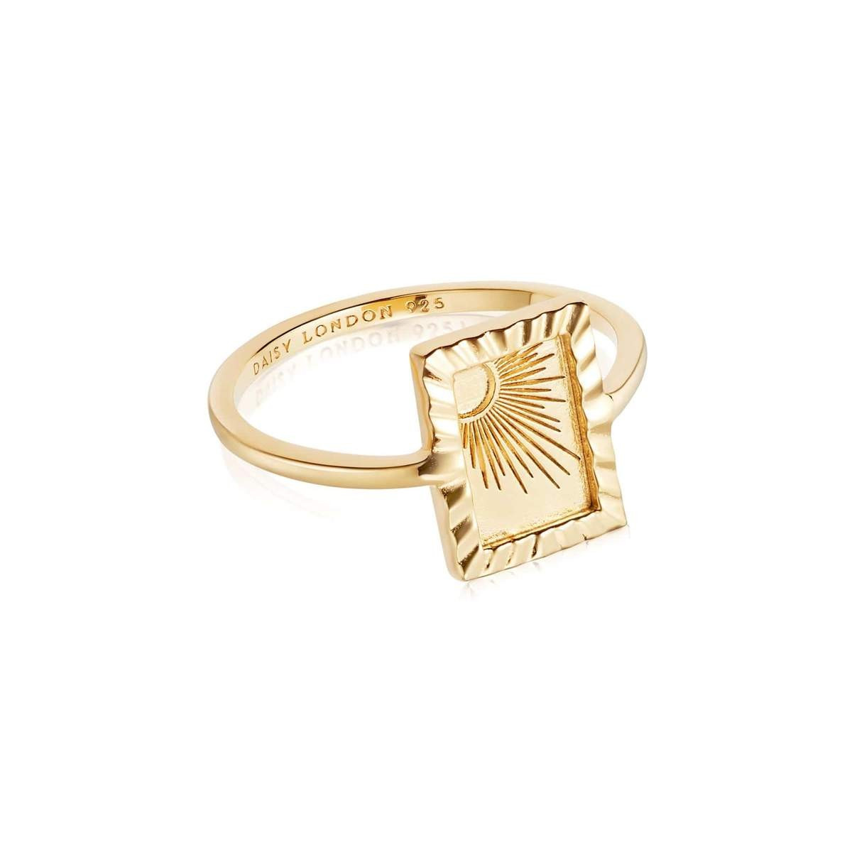 Estée Lalonde Rising Sun Frame Ring 18Ct Gold Plate | Daisy London Jewellery