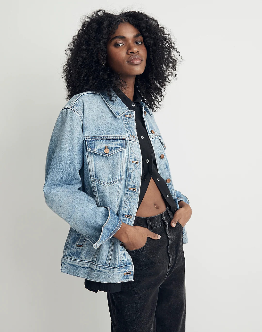 The Oversized Trucker Jean Jacket in Kelson Wash | Madewell