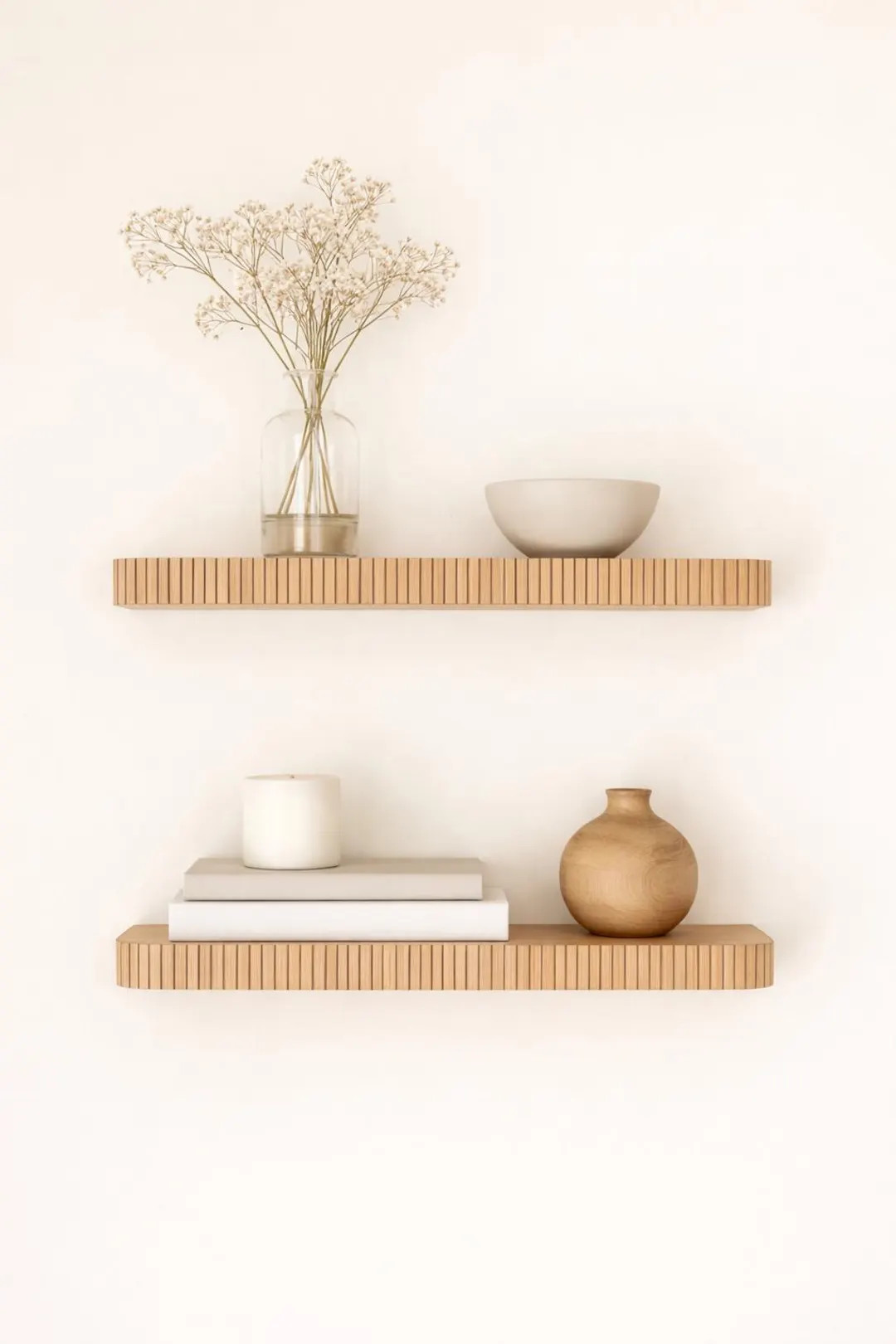 Rounded Fluted Floating Shelf | Fluted Bookshelf | Mid Century Modern Shelving | Etsy (US)