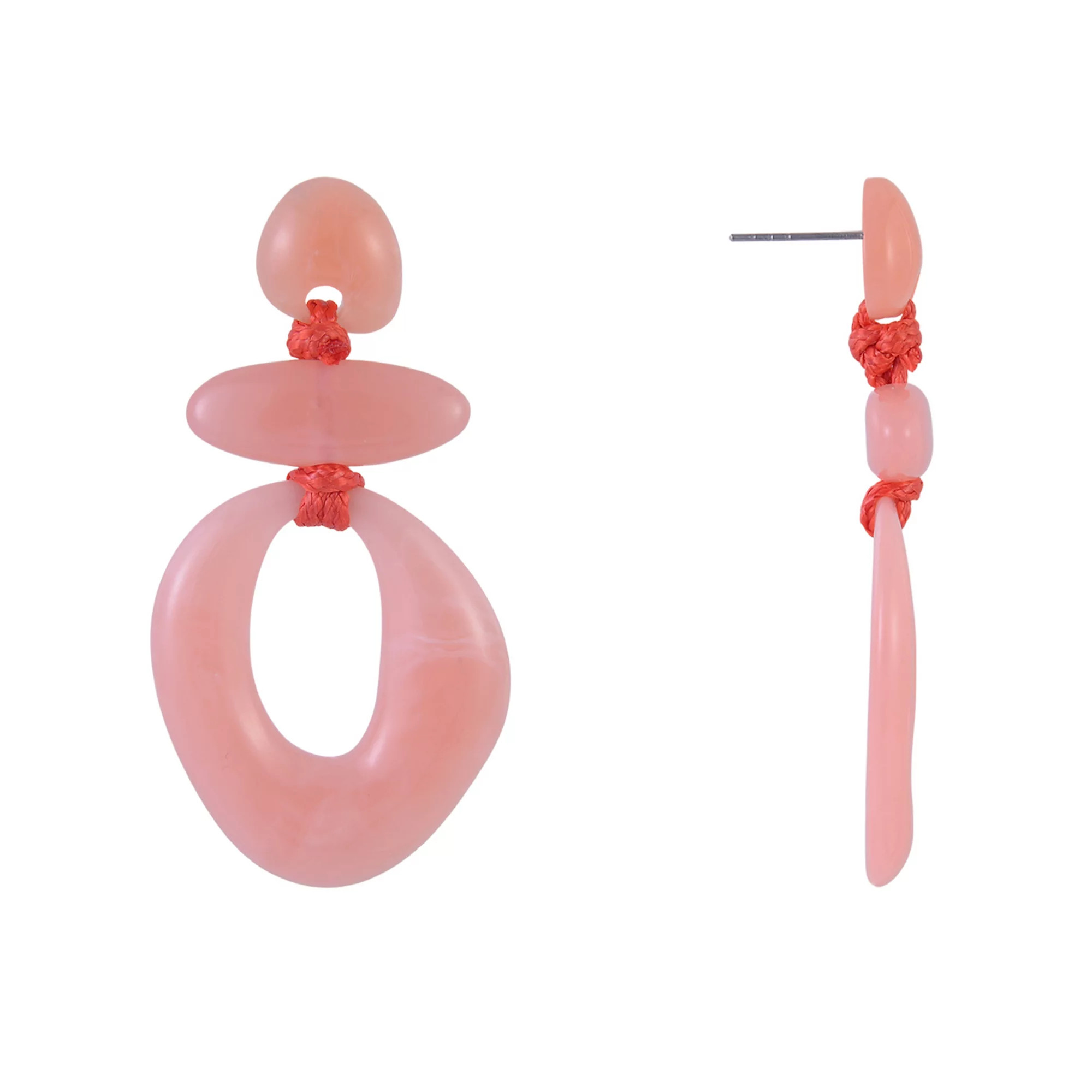 Emberly Pink Resin Beaded Drop Earrings | Kohl's