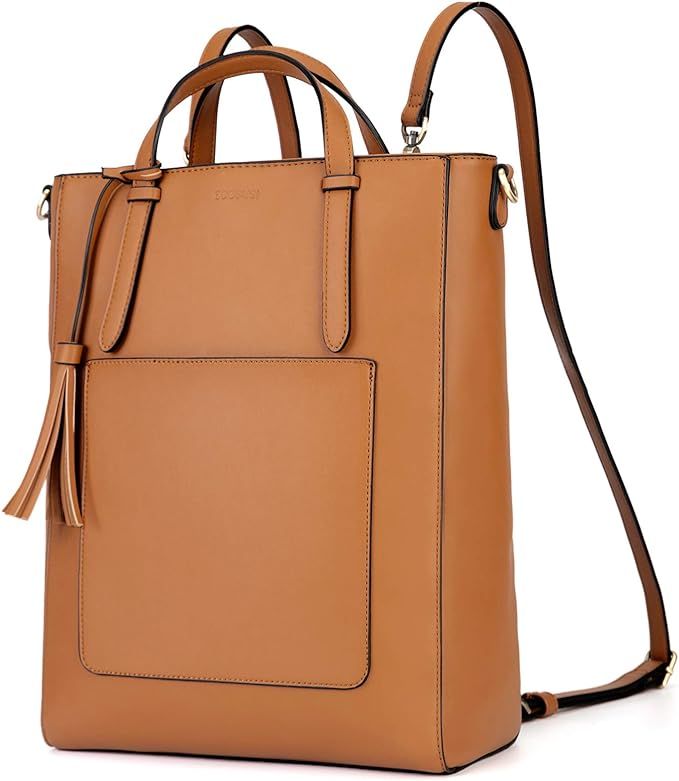 ECOSUSI Tote Bag Convertible Backpack for Women Vegan Leather Handbag Multifuction Shoulder Bag | Amazon (US)