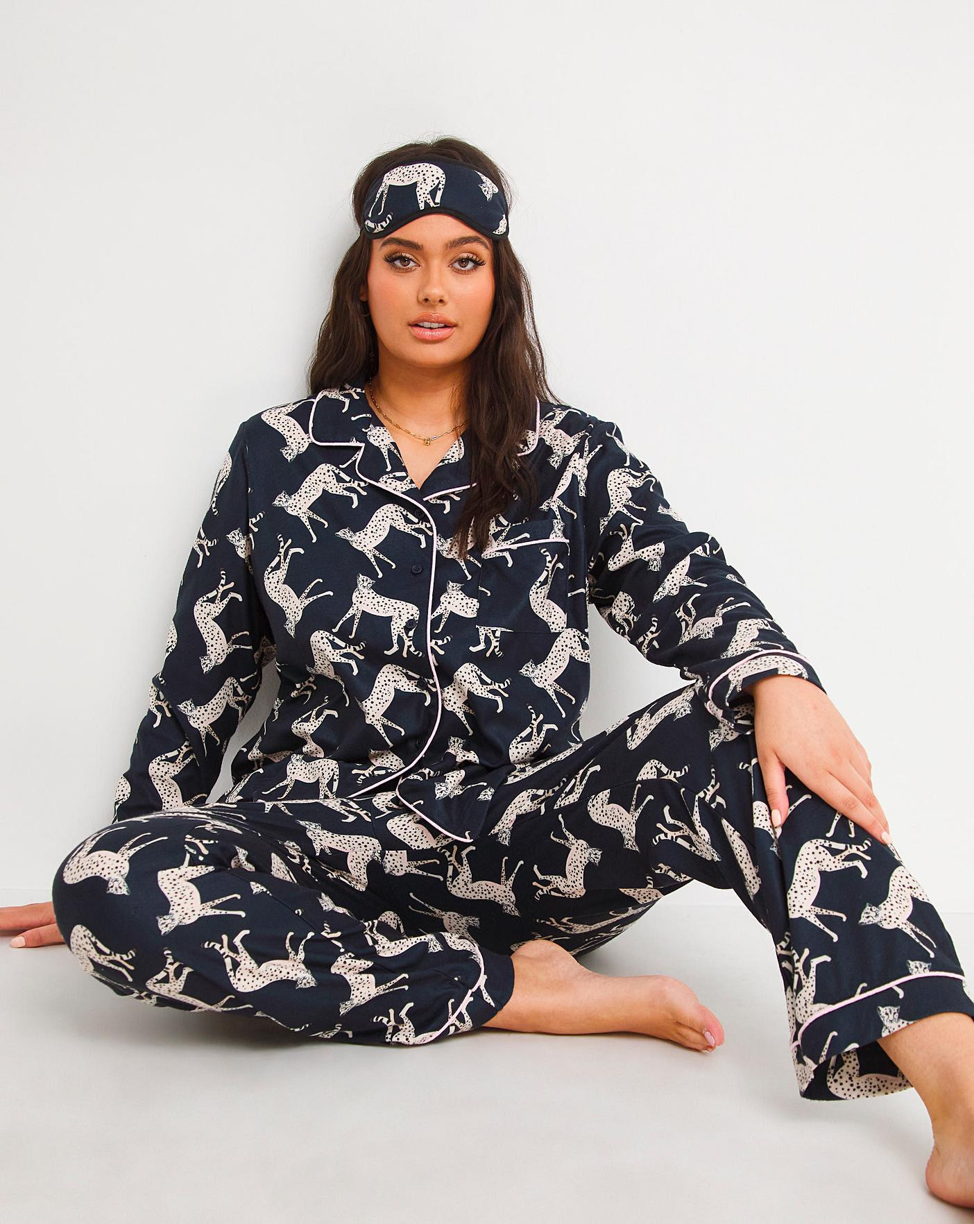 Figleaves Leopard PJ Set & Eye Mask | JD Williams (UK)