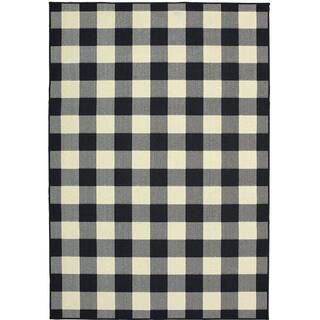 Collins Blk/Ivy 4 ft. x 6 ft. Plaid Indoor/Outdoor Area Rug | The Home Depot