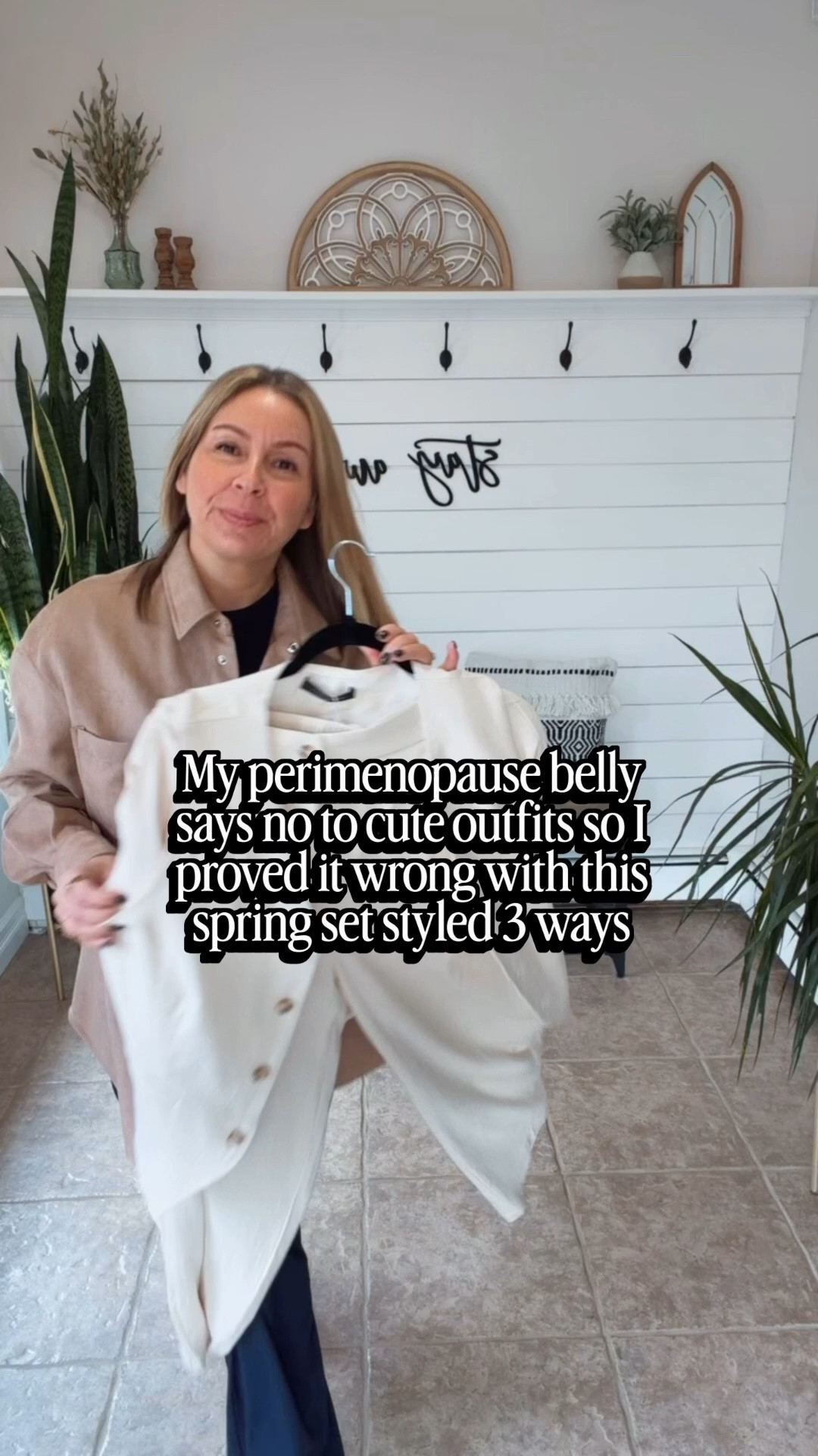 Spring outfits 2026 cute for work or play! I’m wearing a medium in the spring suit set, a size 8 in the jeans. I would def add a tank under the black sweater idk what I was thinking 🫣😄 Work outfits, Easter outfit

#LTKMidsize #LTKWorkwear #LTKOver40