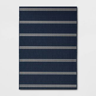 Stripe Outdoor Rug Navy - Threshold™ | Target