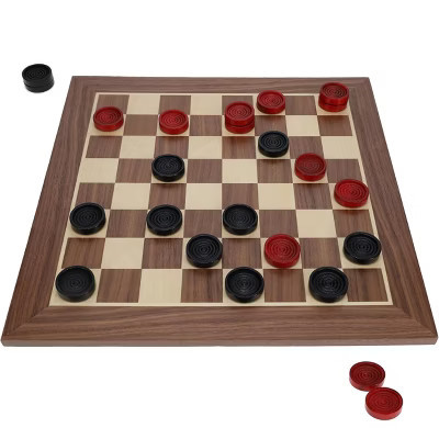 WE Games Old School Red and Black Wooden Checkers Set -12 in. | Target