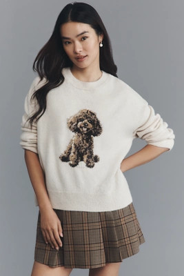 Maeve Crew-Neck Dog Icon Pullover Sweater | Anthropologie (US)