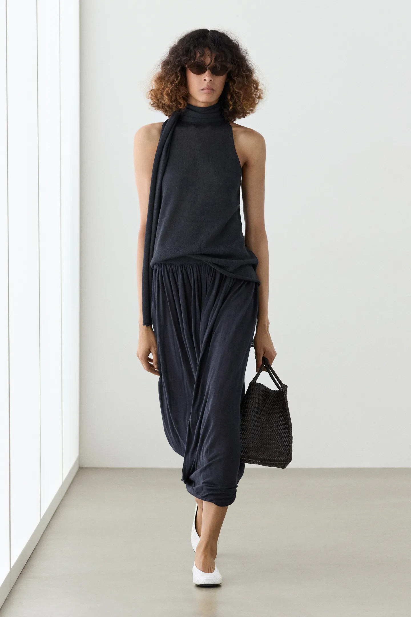 Draped balloon midi skirt | Massimo Dutti UK