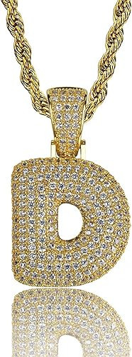 HECHUANG Initial Necklace Gold for Women Mens Bubble Letter Name Necklace Personalized Stainless ... | Amazon (US)