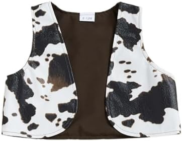 Toddler Boy Girl Western Vest vintage PU Leather Open Front Jacket Sleeveless Waistcoat Cow Print... | Amazon (US)