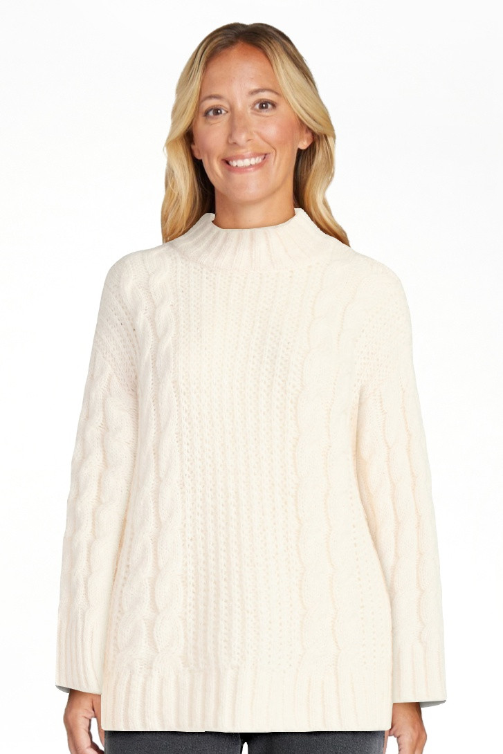 Scoop Women’s Oversized Cable Knit Sweater, Midweight, Size XS-XXL - Walmart.com | Walmart (US)
