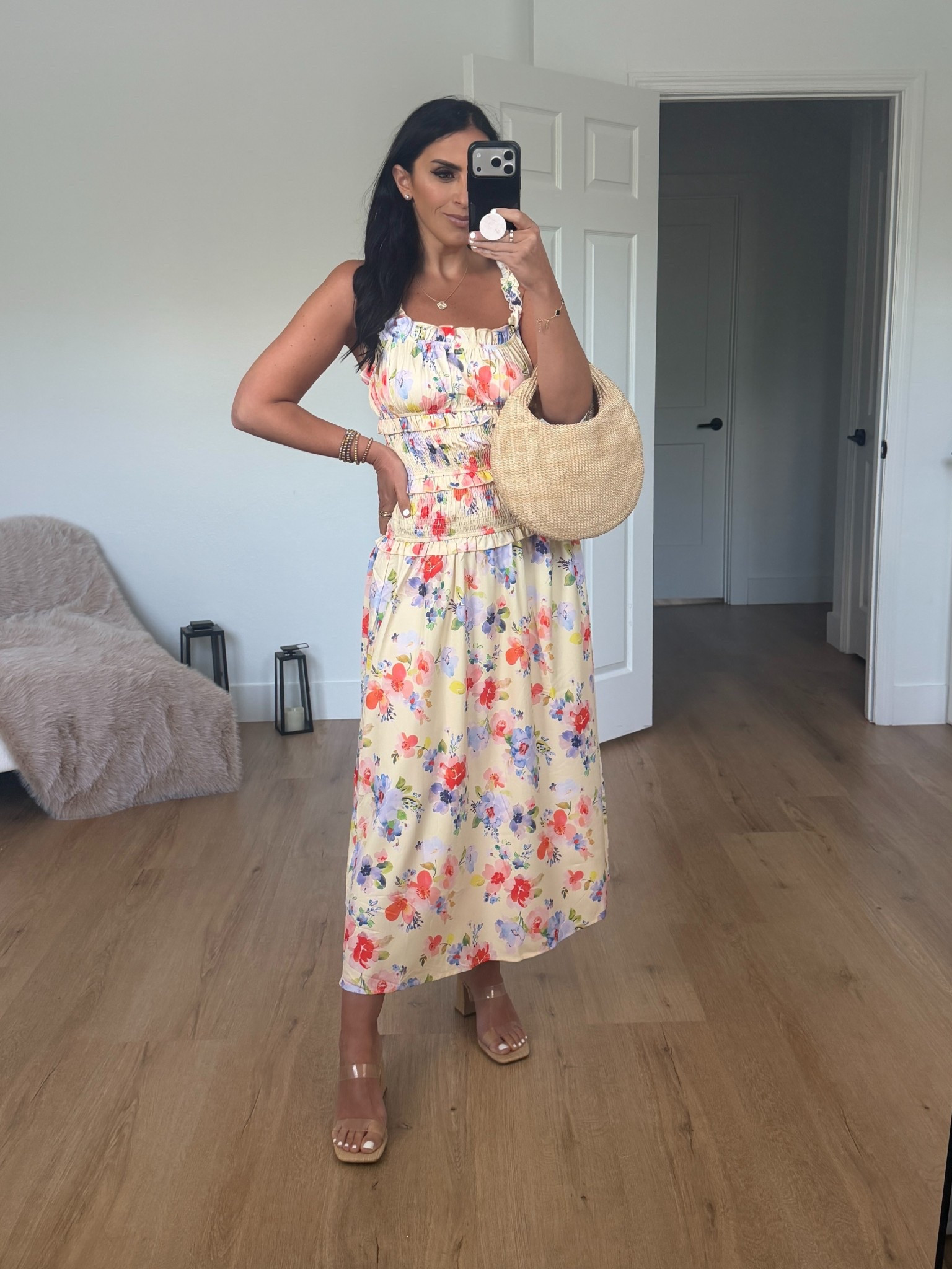 Spaghetti stap maxi dress wearing size medium. 