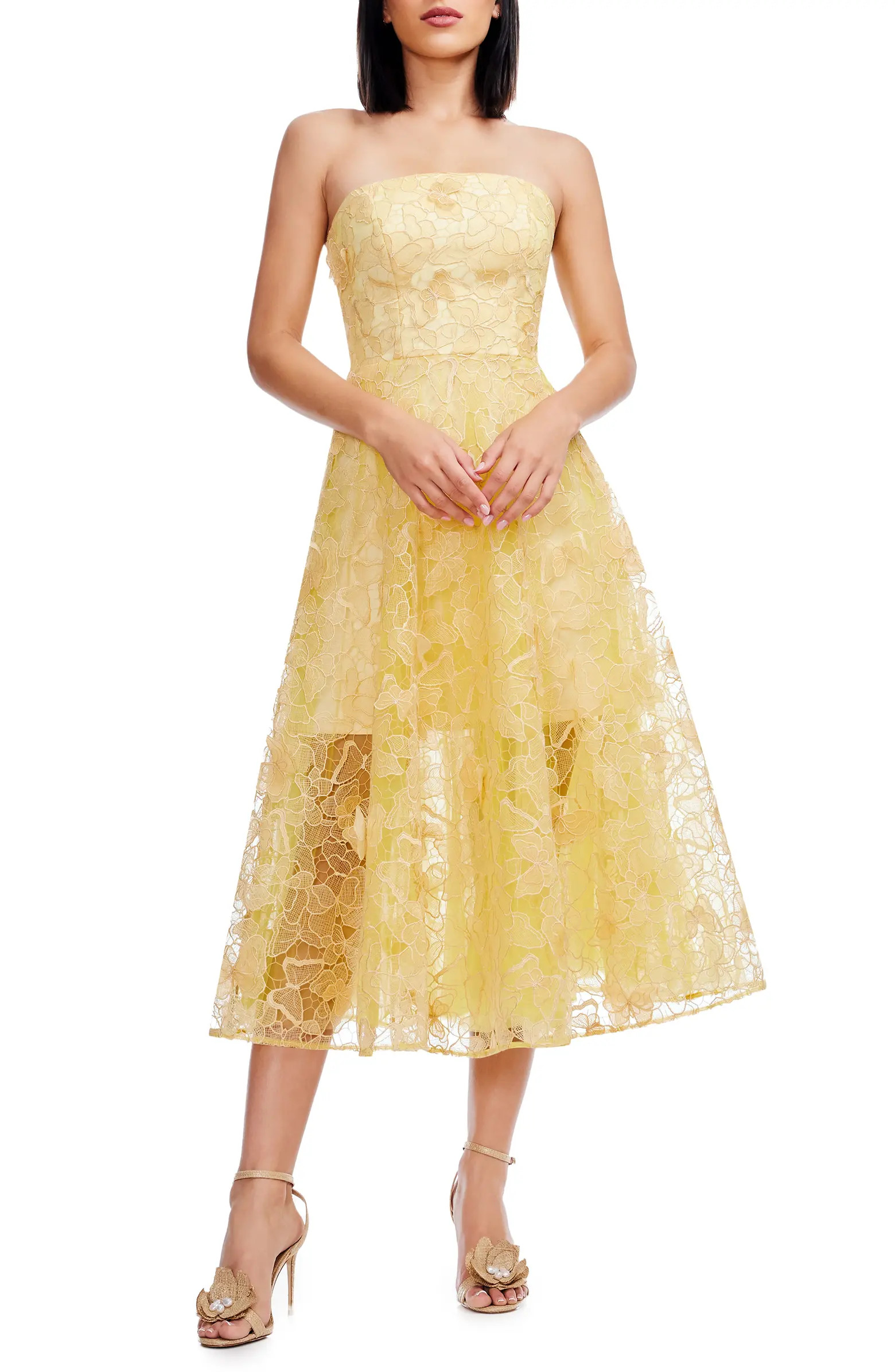 Dress the Population Kailyn Butterfly Lace Strapless Cocktail Dress | Nordstromrack | Nordstrom Rack