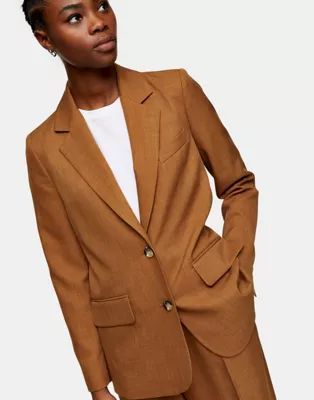 Topshop oversized blazer in camel | ASOS (Global)