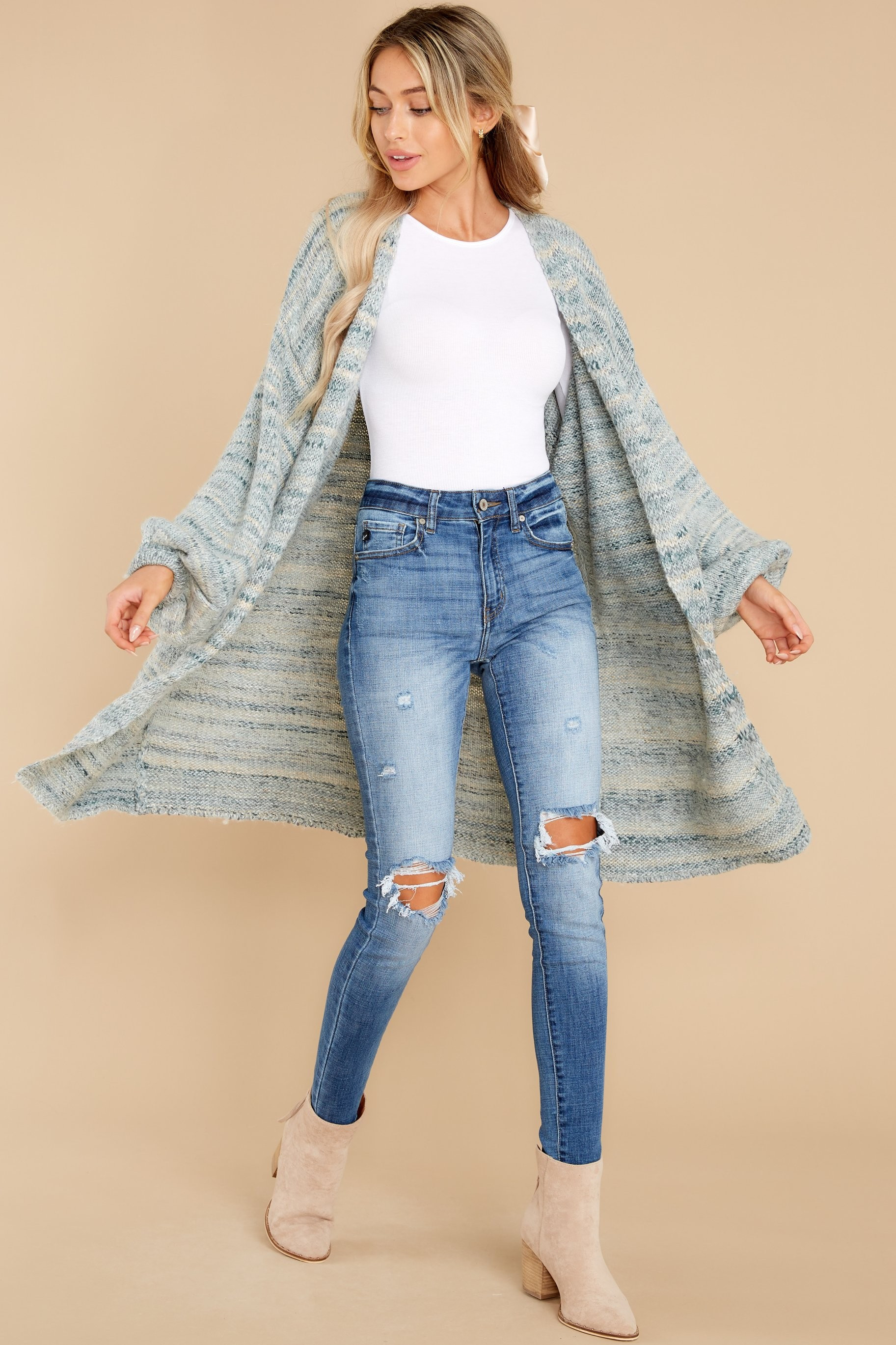Seen In Seattle Seafoam Multi Cardigan | Red Dress 