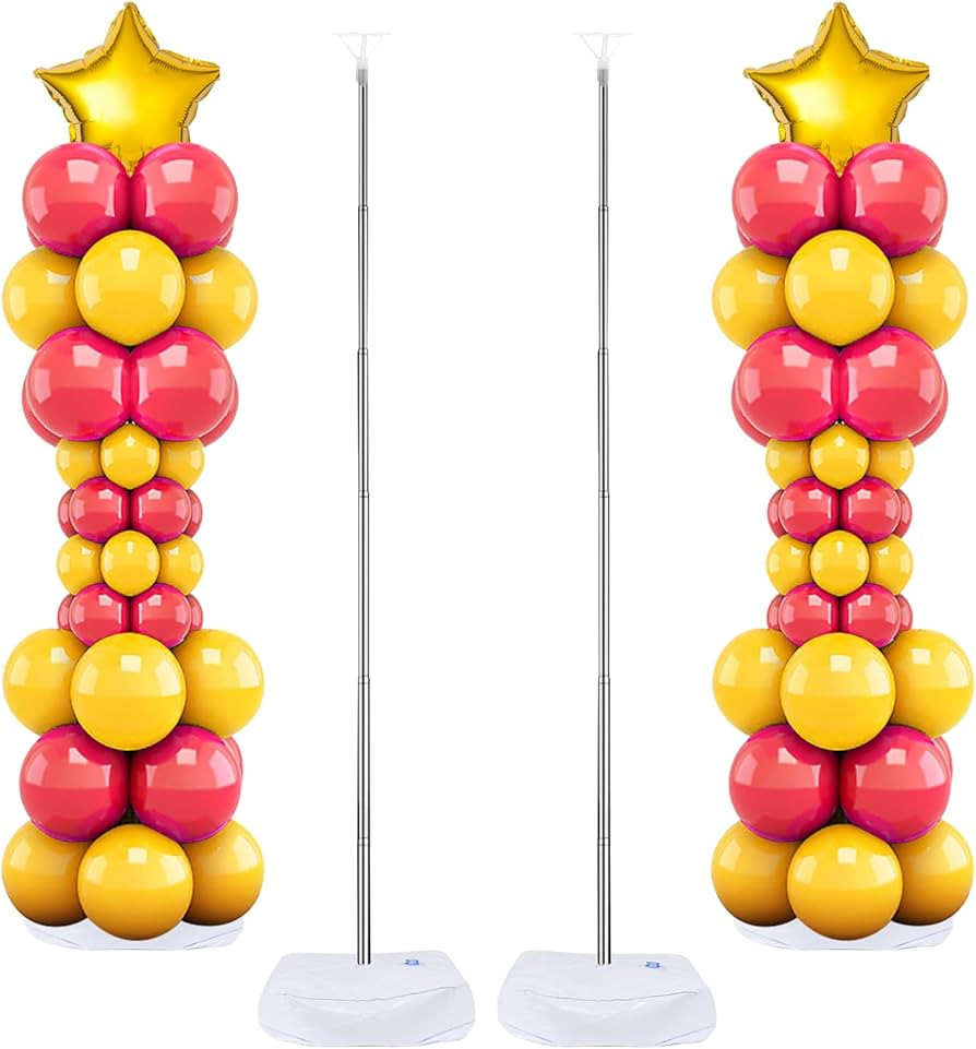 Balloon Column Stand Set of 2, 6.6ft Adjustable Balloon Stand kit with Base Telescopic for Baby S... | Amazon (US)