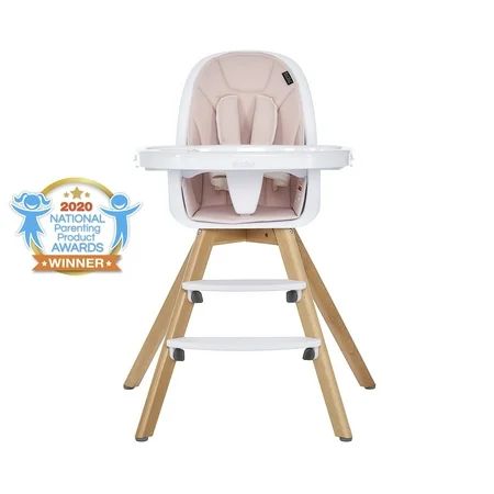 Evolur Zoodle 3-in-1 High Chair Booster Feeding Chair with Modern Design, Pink | Walmart (US)