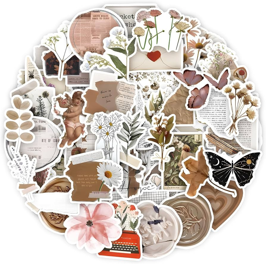 60pcs Vintage Stickers for Scrapbooking Journaling Aesthetic Scrapbook Stickers Retro Stickers fo... | Amazon (UK)