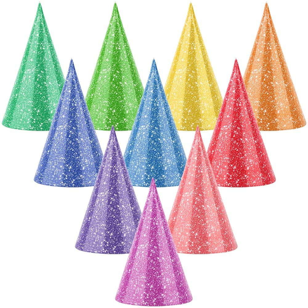 10 PCS Colorful Mini Party Hats for Stuffed Animals Lovely Glitter Paper Cone Tiny Birthday Hats ... | Amazon (US)