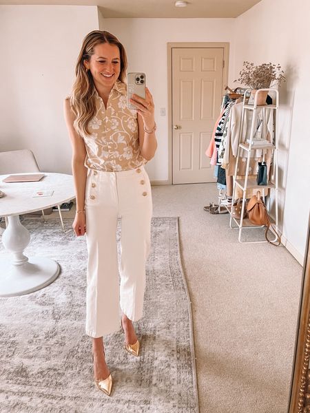 White sailor pants. Spring work outfit 

#LTKSeasonal #LTKstyletip