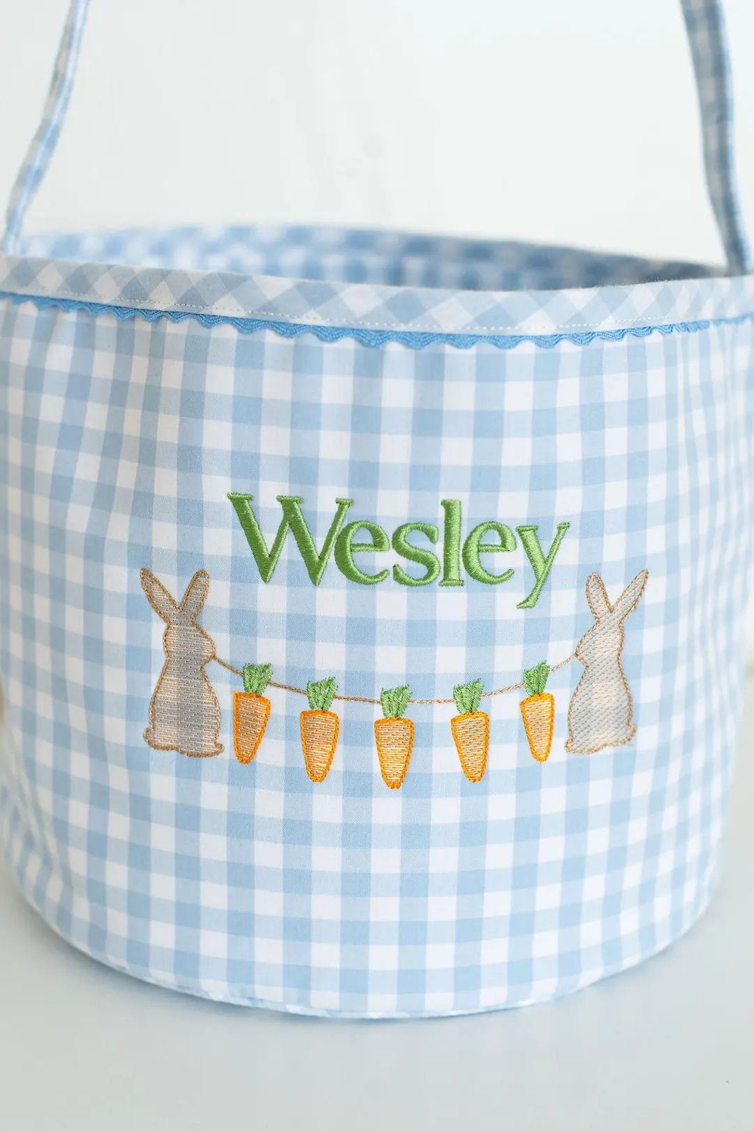 Personalized Easter Basket! Embroidered Gingham Easter Basket, Boys Easter Basket, First Easter B... | Etsy (US)