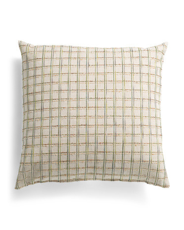 Made In Usa 22x22 Garden Vintage Checker Landis Oversized Pillow | TJ Maxx