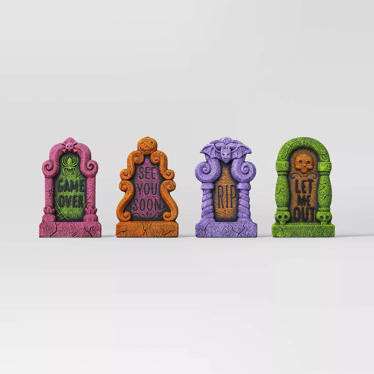 4pk 18" Foam Tombstones Halloween Decorative Prop Throw Back Colors - Hyde & EEK! Boutique™ | Target