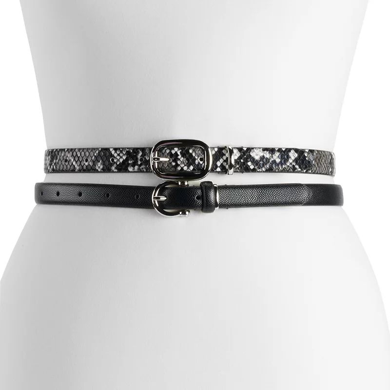 Women's & Plus Snakeskin Print & Black Belt Set, Size: XL, Oxford | Kohl's