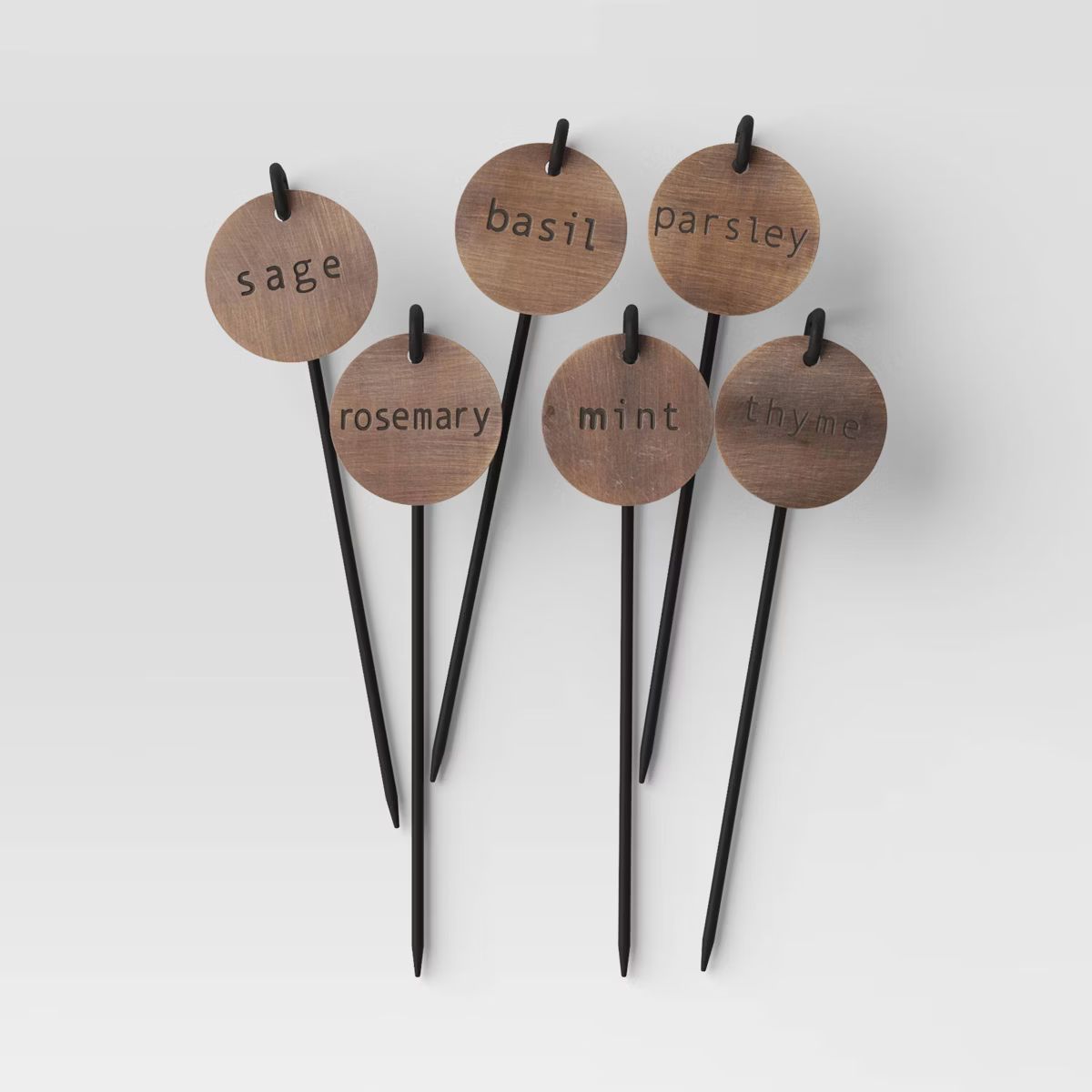 6pk Metal Herb Marker Copper/Black - Smith & Hawken™ | Target