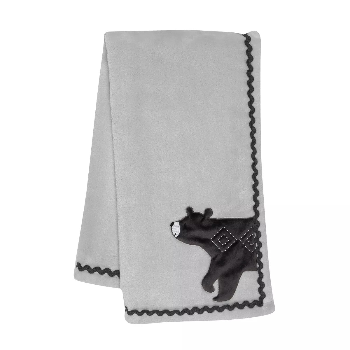 Lambs & Ivy Woodland Forest Gray Fleece Bear Nursery Baby Blanket | Target