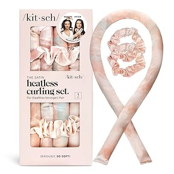 Kitsch Satin Heatless Curling Set - Hair Rollers for Heatless Curls | Heatless Hair Curlers Overn... | Amazon (US)