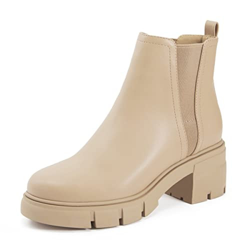 REDTOP Women's Chelsea Boots Elastic Chunky Block Heel Platform Lug Sole Ankle Booties | Amazon (US)