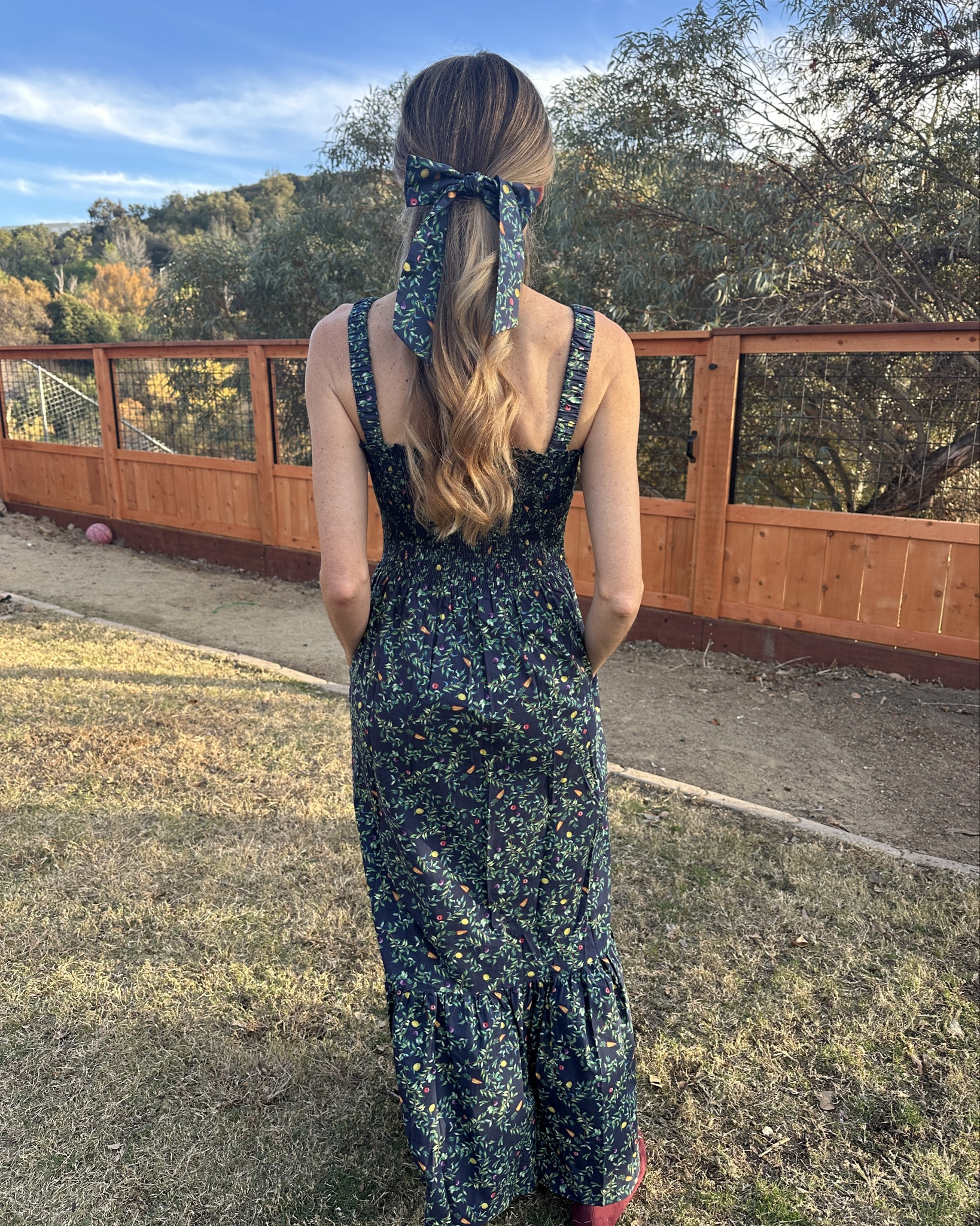 Looking for something feminine and comfortable? This dress is perfect for dinner, brunch, family gatherings or work.  Well made, has pockets, a matching bow and beautiful material with little vegetables. 🥕 

#LTKStyleTip #LTKWorkwear #LTKCyberWeek