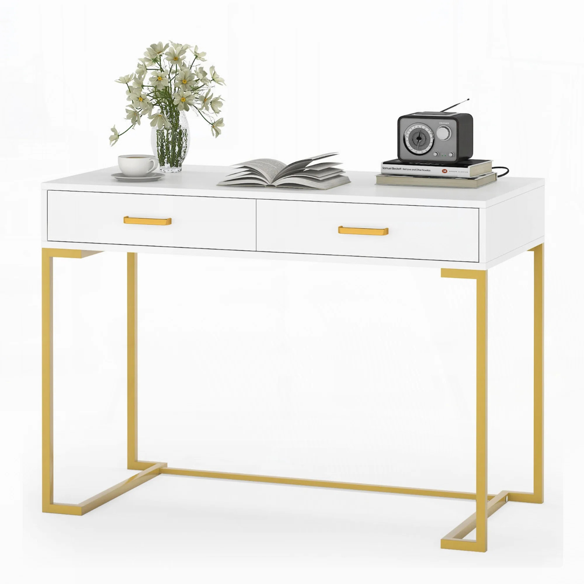 40" Computer Desk with 2 Drawers, Modern Home Office Desk | Wayfair North America