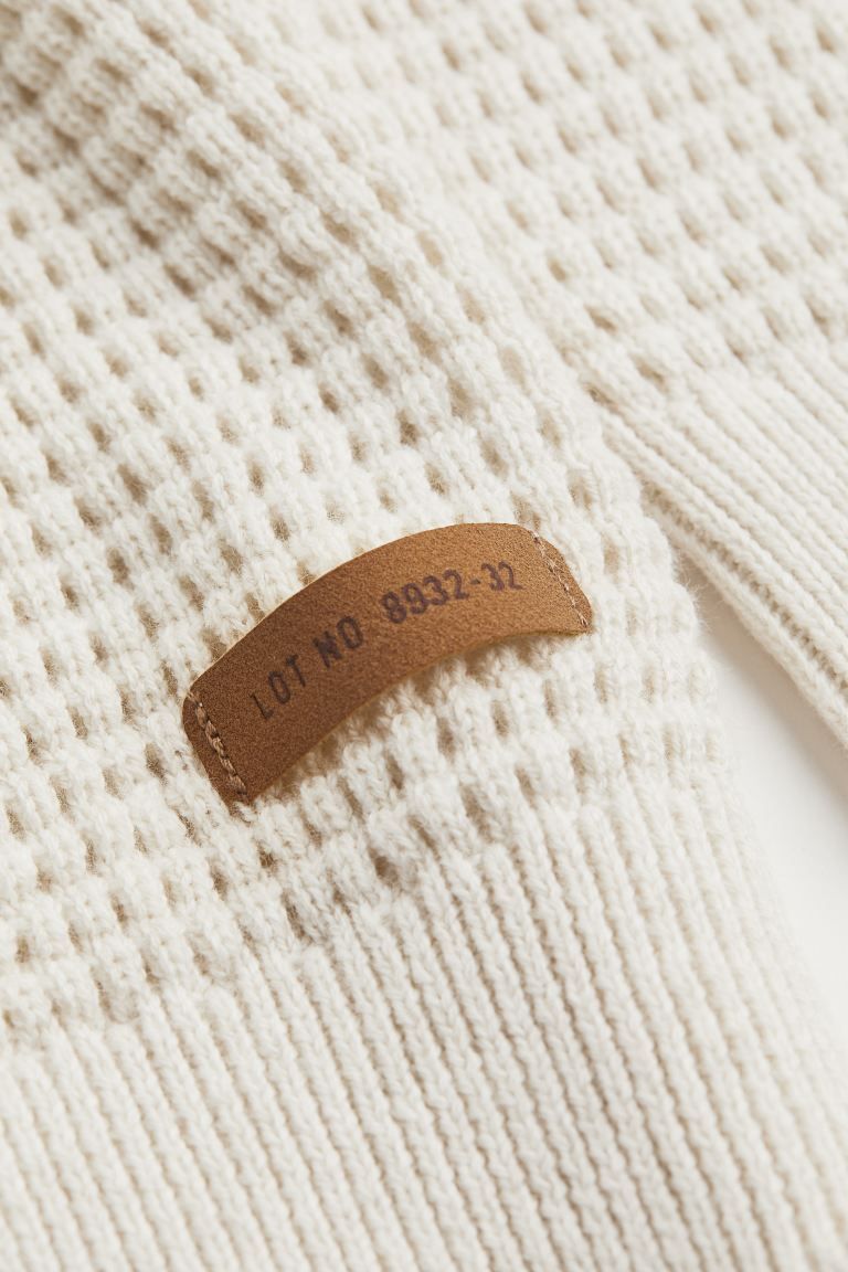 Waffle-knit Cotton Sweater - Natural white - Kids | H&M US | H&M (US + CA)