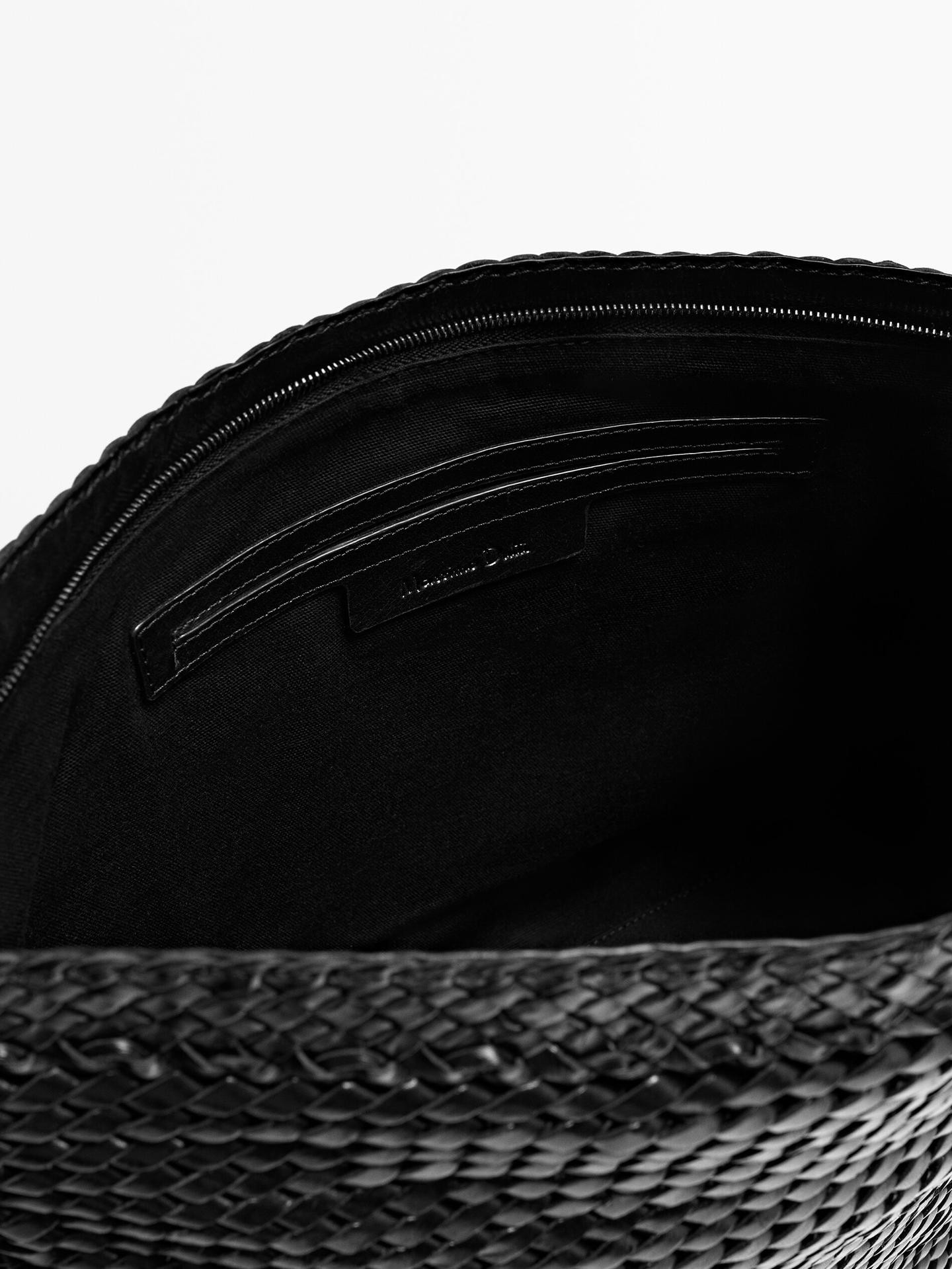 Braided leather clutch bag | Massimo Dutti US