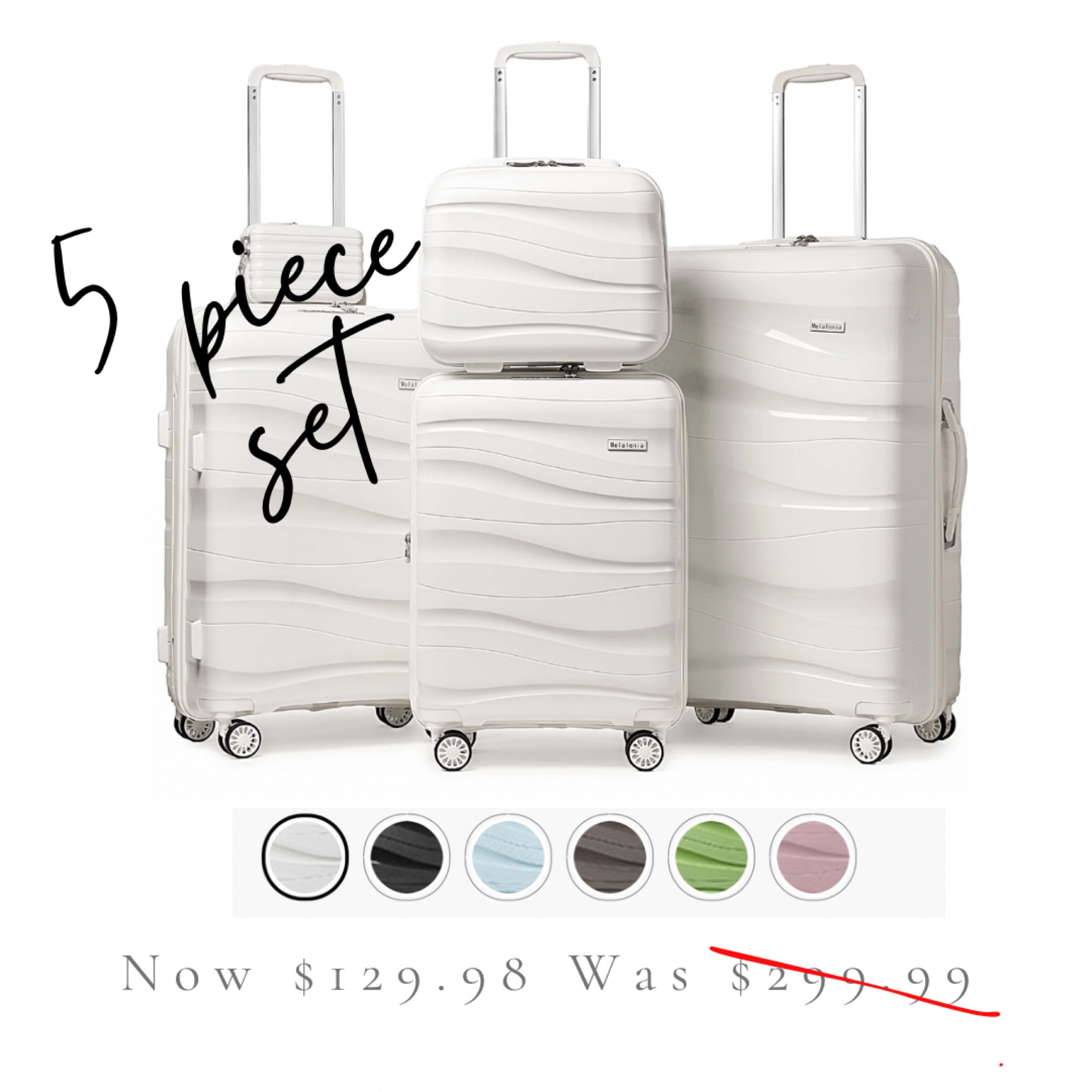 This FIVE piece set is way on sale and has great reviews! Was $299.99 and is now $129.98. Available in several colors. Ships 🆓 

#LTKtravel #LTKfamily #LTKsalealert