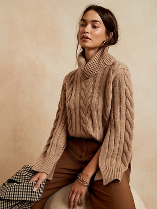 Merino-Cashmere Split-Sleeve Sweater | Banana Republic (US)