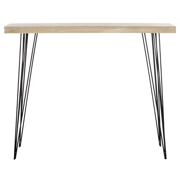 Lali Mid-Century Console Table - Light Brown & Black - Safavieh | Target