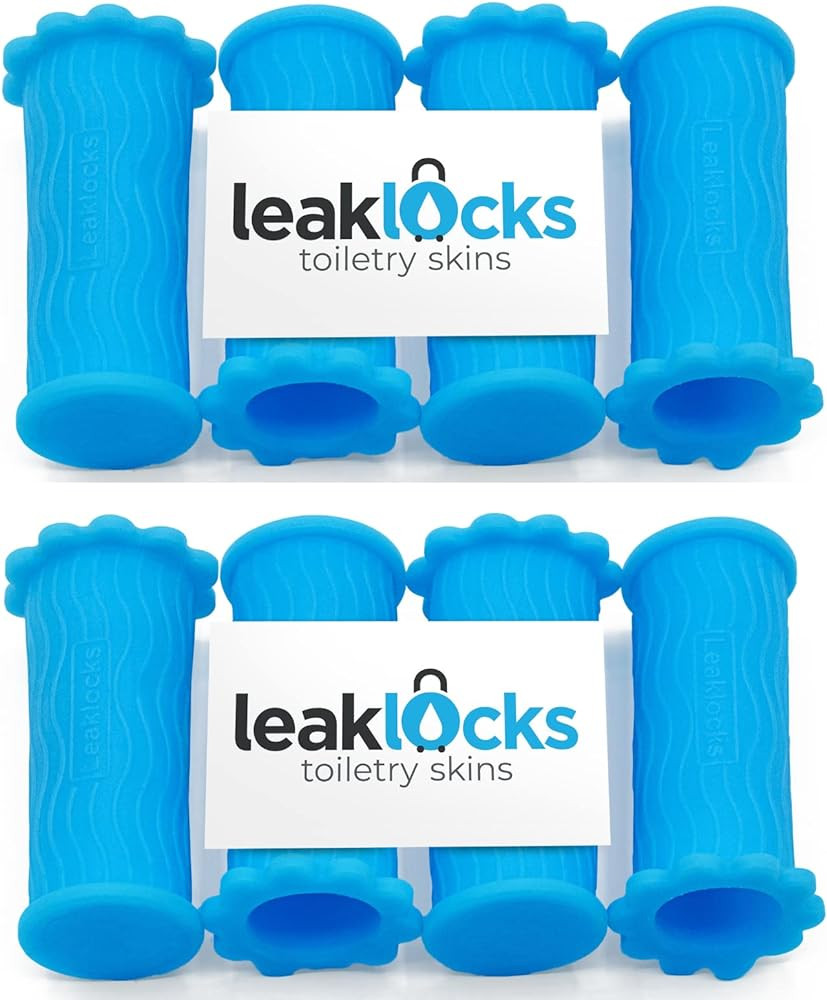 LeakLocks® Toiletry Skins™ Elastic Sleeve for Leak Proofing Travel Container in Luggage. For S... | Amazon (US)