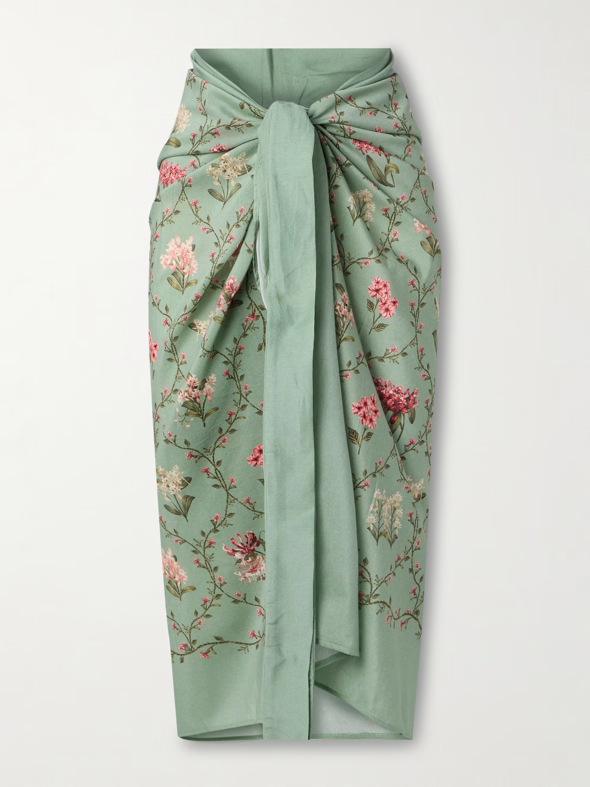 Lavanda Orquidea floral-print cotton and silk-blend voile pareo | NET-A-PORTER (US)