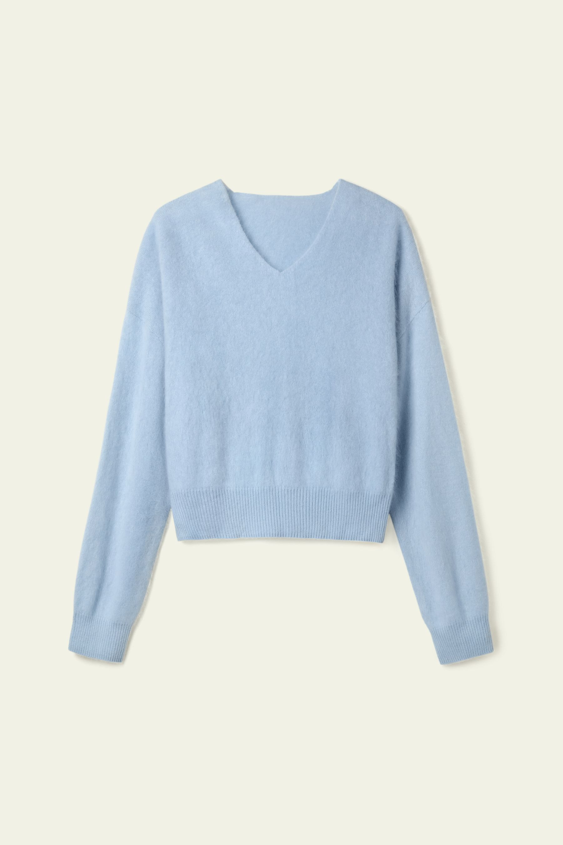 Brushed V-Neck Cashmere Sweater | LILYSILK