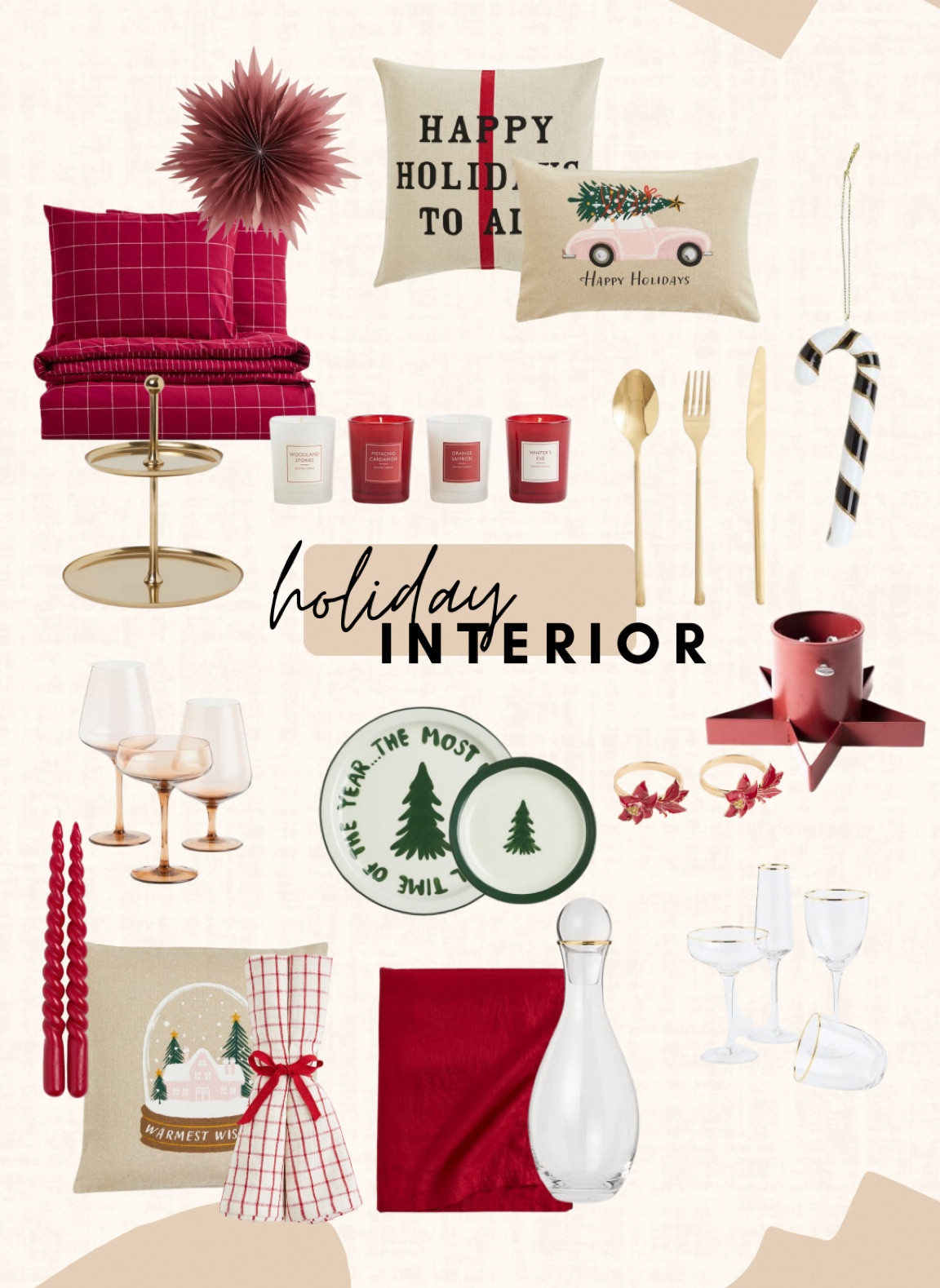 Small selection of my interior picks for the holidays 🎄 I’ve got more items in the product selection ‘xmas interior’ on my profile. I’m especially fan of the champaign glasses, golden cutlery and bordeaux bedsheets.  

Leave a 🖤 to favorite this post and come back later to shop

#LTKhome #LTKHoliday #LTKGiftGuide