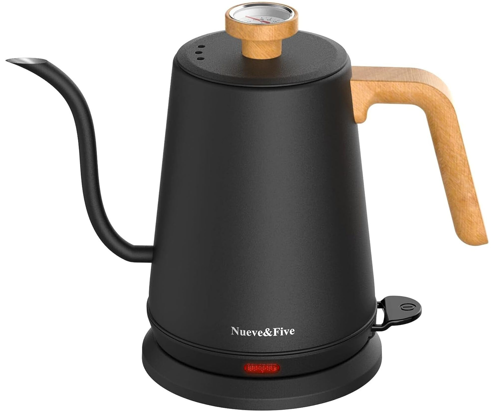 Nueve&Five Gooseneck Electric Kettle with Thermometer， Black Electric Kettle 1L with Auto Shut-... | Amazon (US)