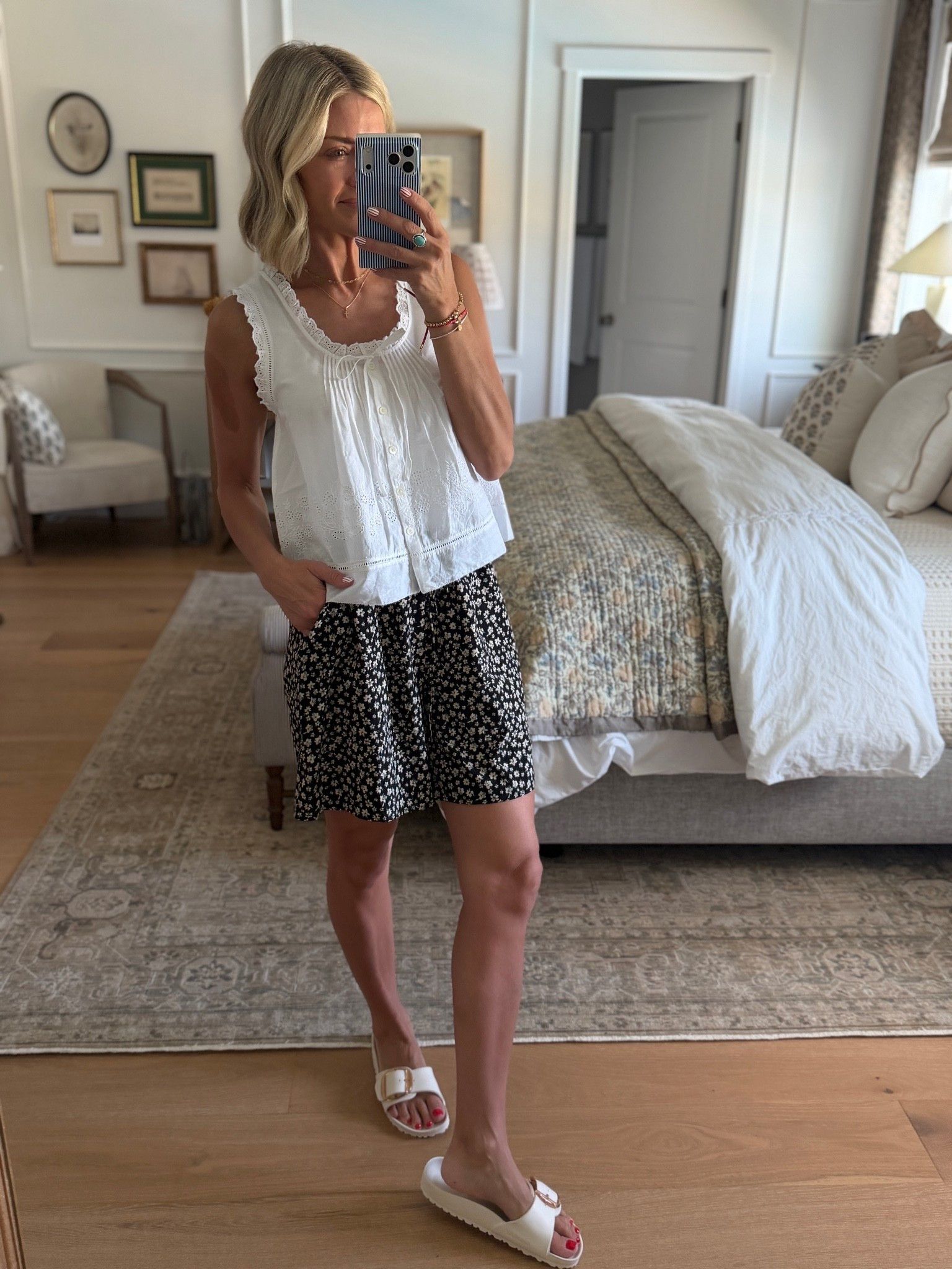 Perfect summer fit! Shorts are sold out but I grabbed my normal size small in the top.

#LTKootd #LTKOver40 #LTKSeasonal