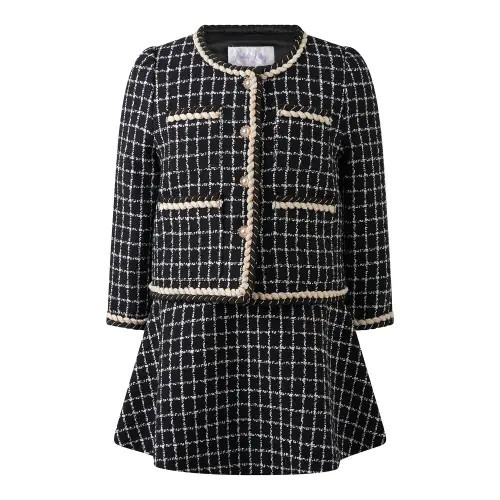Rachel Riley Check Tweed Jacket & Skirt Set in Black at Nordstrom, Size 2T Uk | Nordstrom