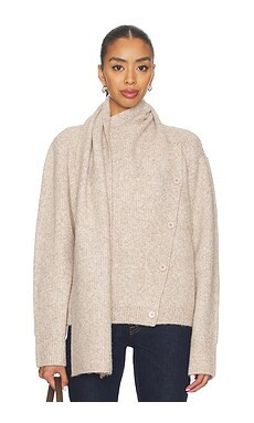 Lovers and Friends Oren Scarf Neck Cardigan in Oatmeal from Revolve.com | Revolve Clothing (Global)