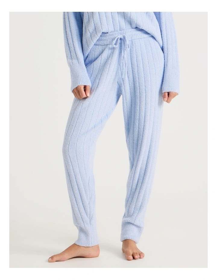 Chloe & LolaCosy Boucle Wide Rib Cuffed Pant in Soft Blue | Myer